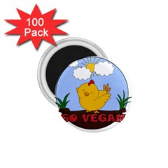 Go Vegan - Cute Chick  1 75  Magnets (100 Pack)  by Valentinaart