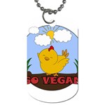 Go Vegan - Cute Chick  Dog Tag (Two Sides) Front