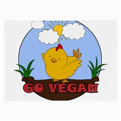 Go Vegan - Cute Chick  Large Glasses Cloth by Valentinaart