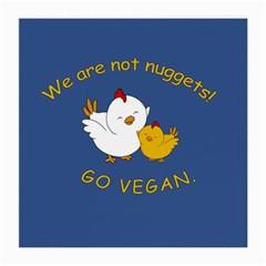 Go Vegan - Cute Chick  Medium Glasses Cloth (2-side) by Valentinaart