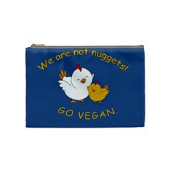 Go Vegan - Cute Chick  Cosmetic Bag (medium)  by Valentinaart