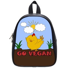 Go Vegan - Cute Chick  School Bag (small) by Valentinaart