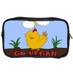 Go Vegan - Cute Chick  Toiletries Bags by Valentinaart
