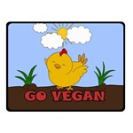 Go Vegan - Cute Chick  Double Sided Fleece Blanket (Small)  45 x34  Blanket Back