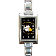 Go Vegan - Cute Chick  Rectangle Italian Charm Watch