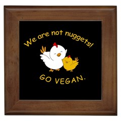 Go Vegan - Cute Chick  Framed Tiles