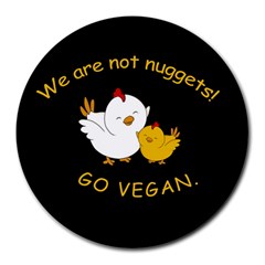 Go Vegan - Cute Chick  Round Mousepads