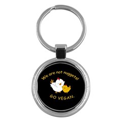 Go Vegan - Cute Chick  Key Chains (Round) 