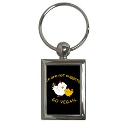 Go Vegan - Cute Chick  Key Chains (Rectangle) 