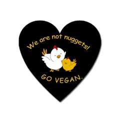 Go Vegan - Cute Chick  Heart Magnet