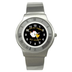 Go Vegan - Cute Chick  Stainless Steel Watch