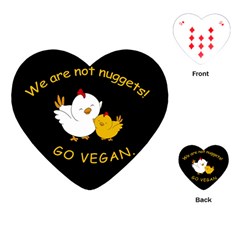 Go Vegan - Cute Chick  Playing Cards (Heart) 