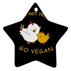 Go Vegan - Cute Chick  Star Ornament (Two Sides)