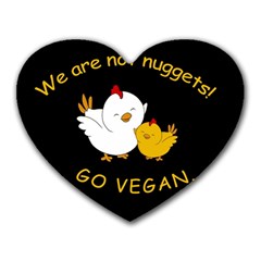 Go Vegan - Cute Chick  Heart Mousepads