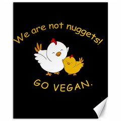 Go Vegan - Cute Chick  Canvas 11  x 14  