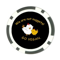 Go Vegan - Cute Chick  Poker Chip Card Guard