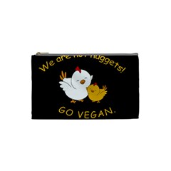 Go Vegan - Cute Chick  Cosmetic Bag (small)  by Valentinaart