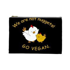 Go Vegan - Cute Chick  Cosmetic Bag (Large) 