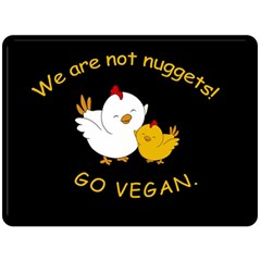 Go Vegan - Cute Chick  Fleece Blanket (Large) 