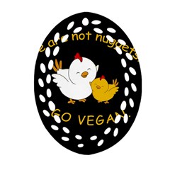 Go Vegan - Cute Chick  Ornament (oval Filigree) by Valentinaart