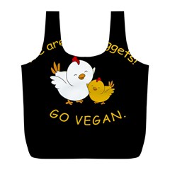 Go Vegan - Cute Chick  Full Print Recycle Bags (L) 