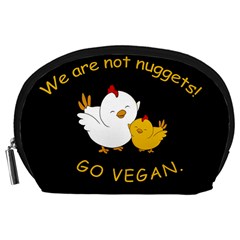 Go Vegan - Cute Chick  Accessory Pouches (Large) 