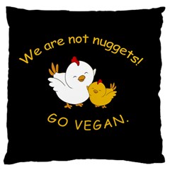 Go Vegan - Cute Chick  Large Flano Cushion Case (One Side)