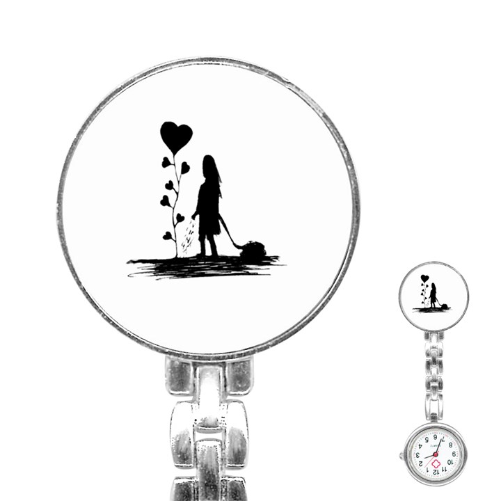 Sowing Love Concept Illustration Small Stainless Steel Nurses Watch