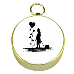 Sowing Love Concept Illustration Small Gold Compasses by dflcprints