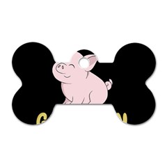 Go Vegan - Cute Pig Dog Tag Bone (one Side) by Valentinaart