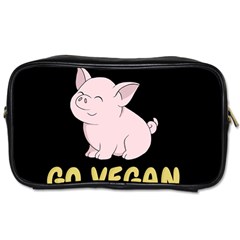 Go Vegan - Cute Pig Toiletries Bags by Valentinaart