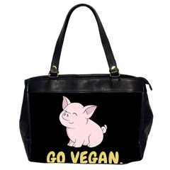 Go Vegan - Cute Pig Office Handbags (2 Sides)  by Valentinaart