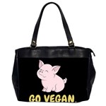 Go Vegan - Cute Pig Office Handbags (2 Sides)  Front