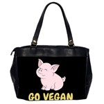 Go Vegan - Cute Pig Office Handbags (2 Sides)  Back
