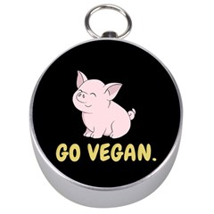 Go Vegan - Cute Pig Silver Compasses by Valentinaart