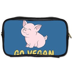 Go Vegan - Cute Pig Toiletries Bags 2-side by Valentinaart