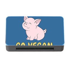 Go Vegan - Cute Pig Memory Card Reader With Cf by Valentinaart