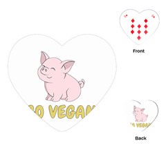 Go Vegan - Cute Pig Playing Cards (heart)  by Valentinaart