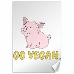 Go Vegan - Cute Pig Canvas 20  X 30   by Valentinaart