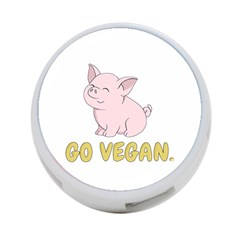 Go Vegan - Cute Pig 4-port Usb Hub (one Side) by Valentinaart