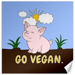 Go Vegan - Cute Pig Canvas 16  X 16   by Valentinaart