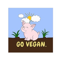 Go Vegan - Cute Pig Small Satin Scarf (square) by Valentinaart