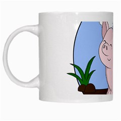 Go Vegan - Cute Pig White Mugs by Valentinaart