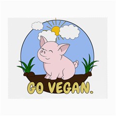 Go Vegan - Cute Pig Small Glasses Cloth by Valentinaart