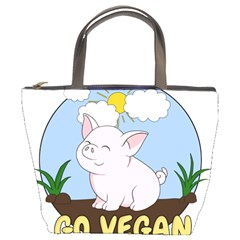 Go Vegan - Cute Pig Bucket Bags by Valentinaart