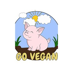 Go Vegan - Cute Pig Shower Curtain 48  X 72  (small)  by Valentinaart