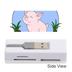 Go Vegan - Cute Pig Memory Card Reader (stick)  by Valentinaart