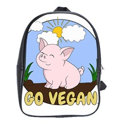 Go Vegan - Cute Pig School Bag (xl) by Valentinaart