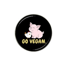 Go Vegan - Cute Pig And Chicken Hat Clip Ball Marker by Valentinaart