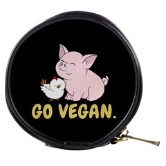 Go Vegan - Cute Pig And Chicken Mini Makeup Bags by Valentinaart